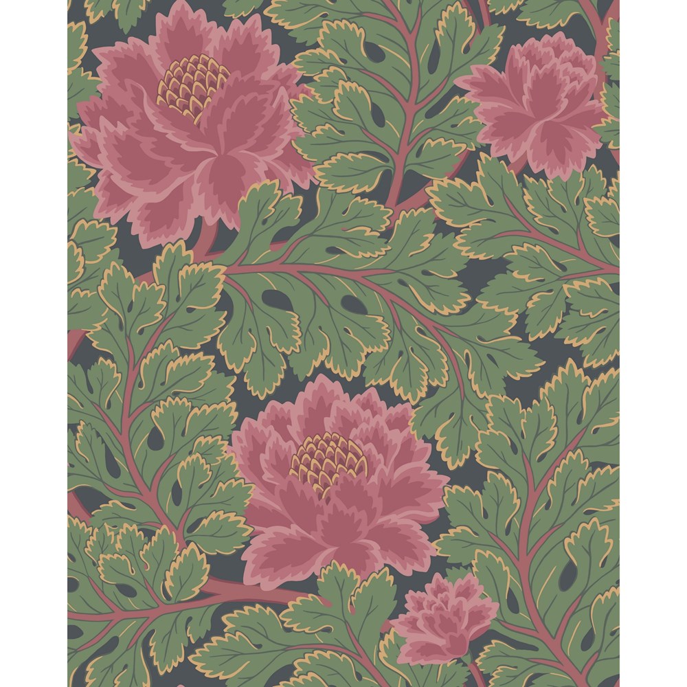 Aurora Floral Wallpaper 116 1002 by Cole & Son in Rose Pink and Forest Green
